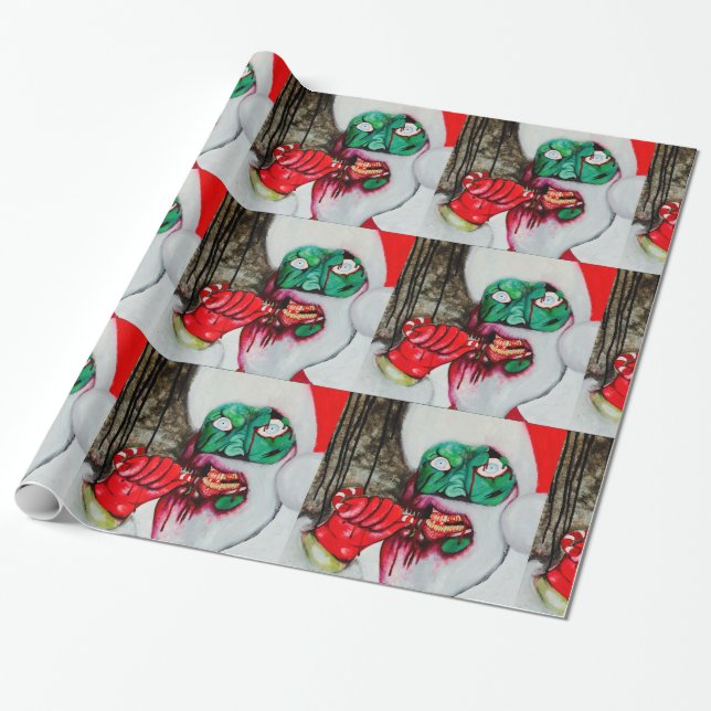 ZombieSanta jul som slår in papper Presentpapper (Utrullad)