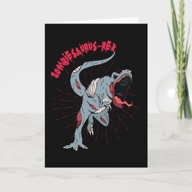 Zombiesaurus Rex Zombie Dino Kort (Framsida)
