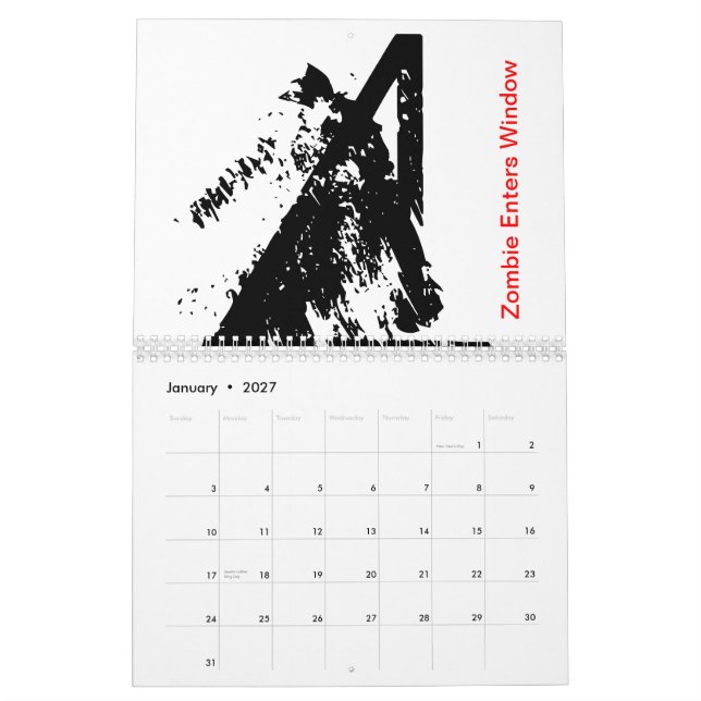 Zombieskalender.  Kan du identifiera dem? Kalender (Jan 2027)