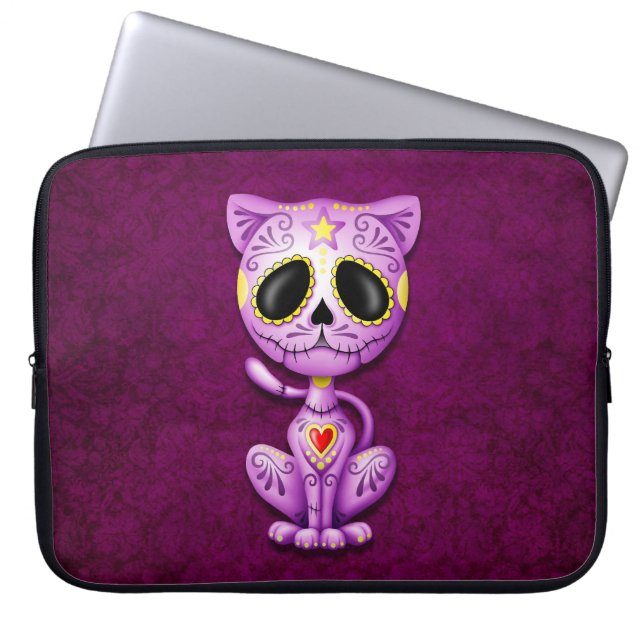 Zombiesockerkattunge, lila laptop sleeve (Framsidan)