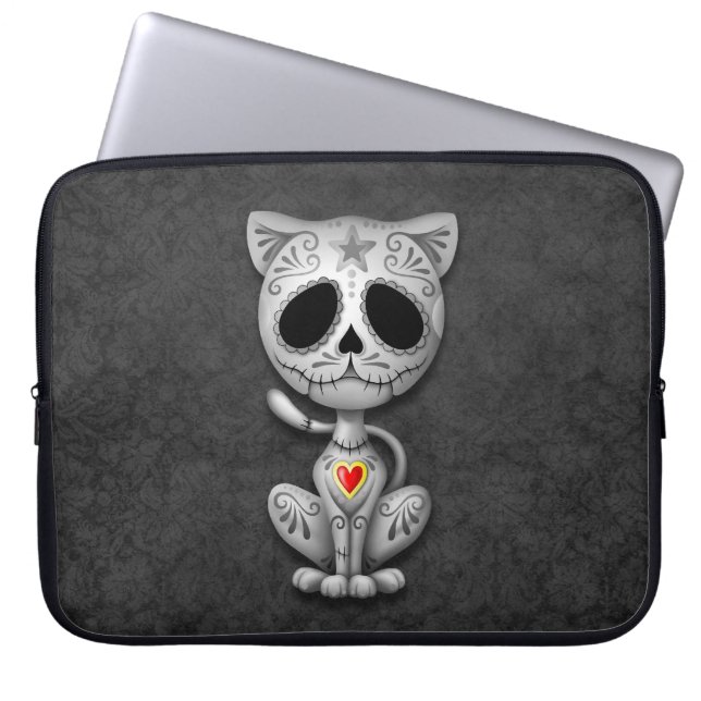 Zombiesockerkattunge, mörk laptop fodral (Framsidan)
