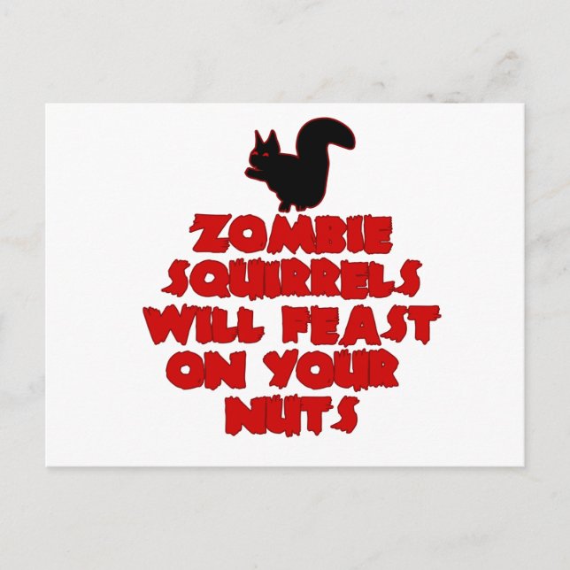 ZombieSquirrelpng Vykort (Framsida)