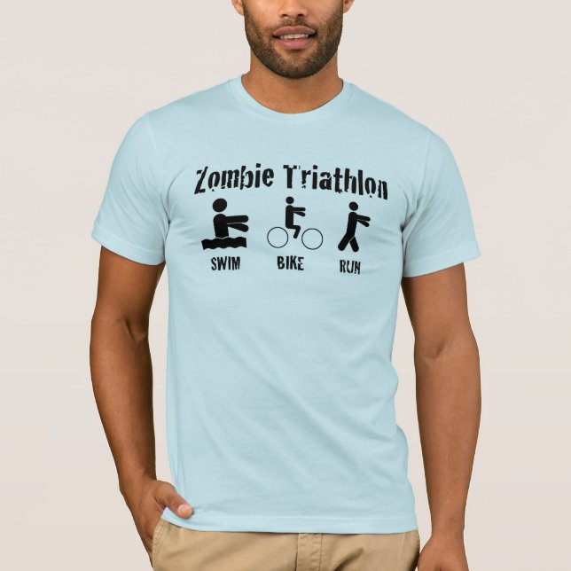 ZombieTriathlonskjortan - simma, cykla och kör… Tröja (Framsida)