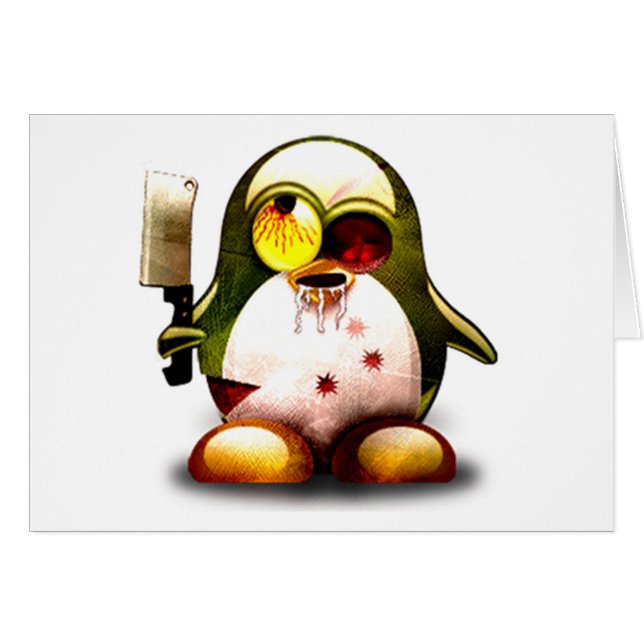 ZombieTux (Linuxtuxen) Hälsningskort (Framsidan Horizontal)