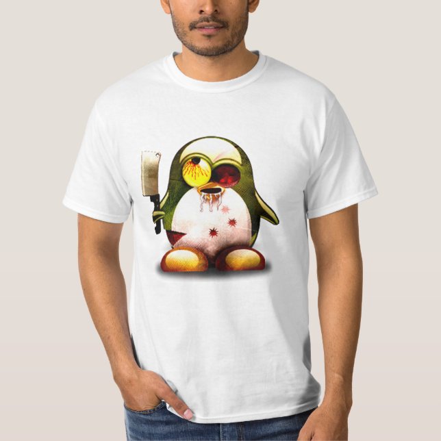 ZombieTux (Linuxtuxen) Tee (Framsida)
