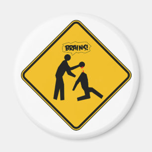 Zombievarning undertecknar magnet