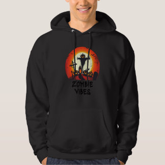 Zombievibbar månbelyst kyrkogård  läskiga barn poj hoodie