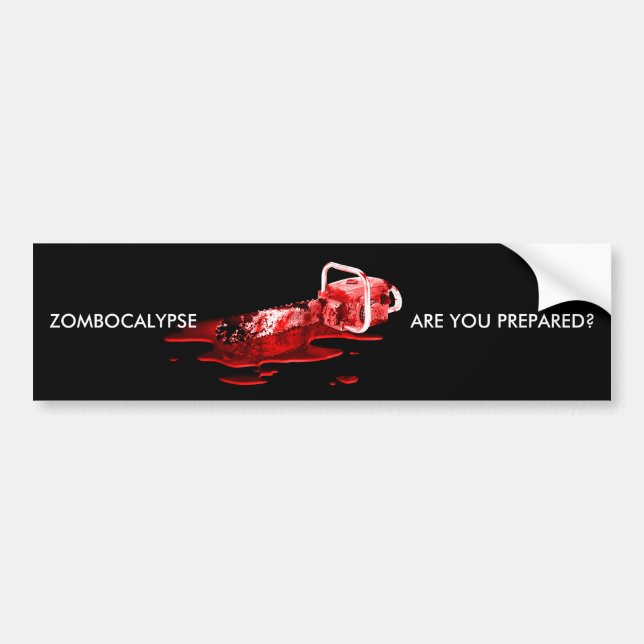 ZOMBOCALYPSE ÄR DU FÖRBEREDD? bildekal (Framsidan)