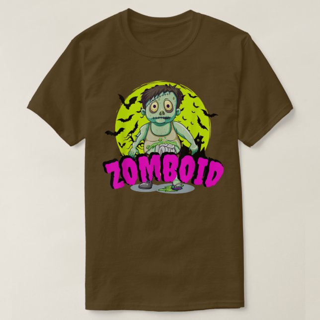 Zomboid Funny Boys Zombie Kid T Shirt (Design framsida)