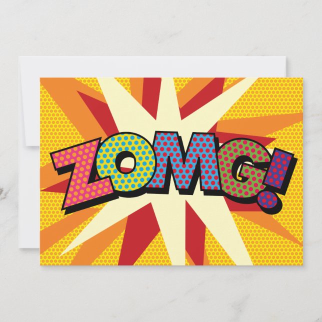 ZOMG Din Meddelande Pratbubbla Rolig Retro (Framsida)