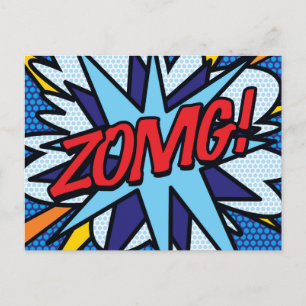 ZOMG Rolig Retro Serietidning Popkonst Vykort