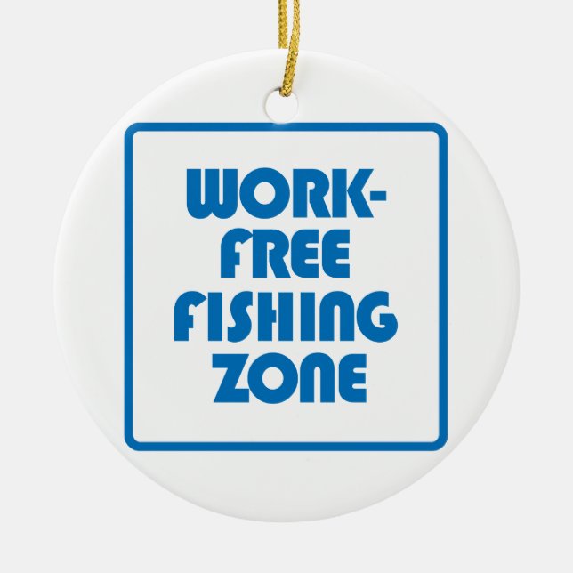 Zon för arbetsfritt fiske julgransprydnad keramik (Framsidan)