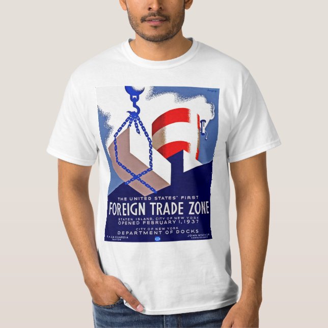 Zon om utrikeshandel tee shirt (Framsida)