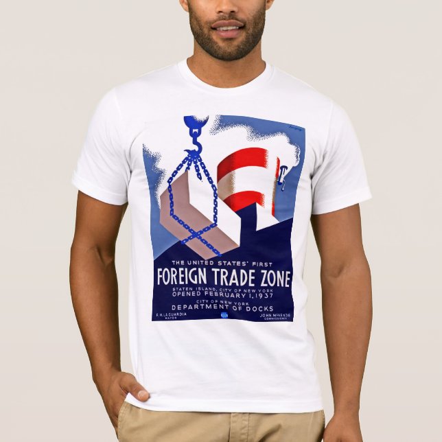 Zon om utrikeshandel tee shirt (Framsida)