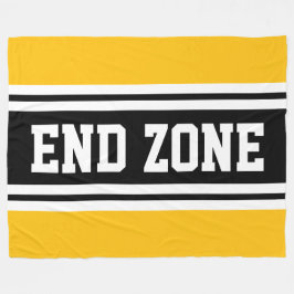 ZON Orange för Gult, svart, vit Rand Fleecefilt