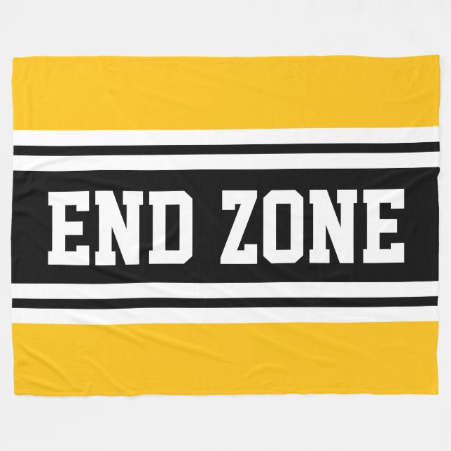 ZON Orange för Gult, svart, vit Rand Fleecefilt (Framsidan (Horisontell))