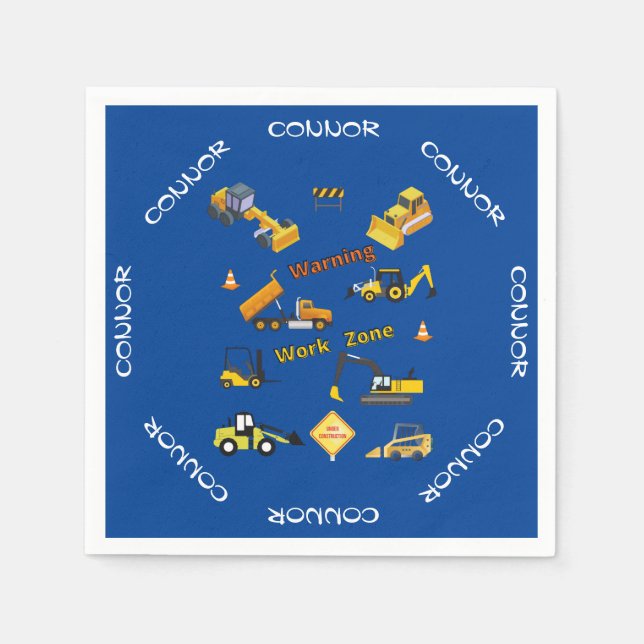 Zon Personlig för byggvarningar Pappersservett (Framsidan)
