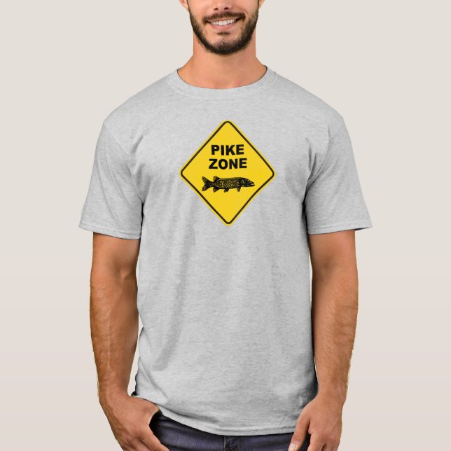 Zon pike Fishing Sign T Shirt (Framsida)