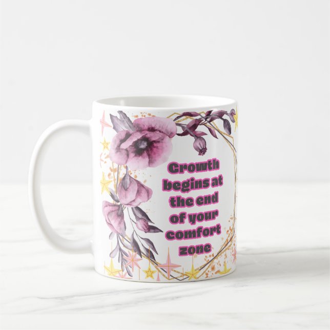 Zon tillväxt i ansträngningen - Motiv Blommigt Mug Kaffemugg (Vänster)