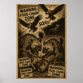 Zon varningskonst för livsmedelskedjan poster