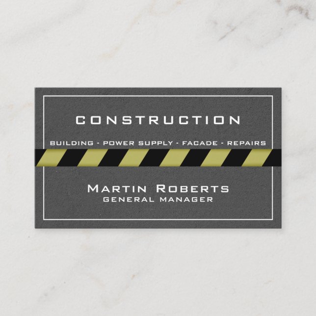 Zona band för betong och konstruktion  visitkort (Framsida)