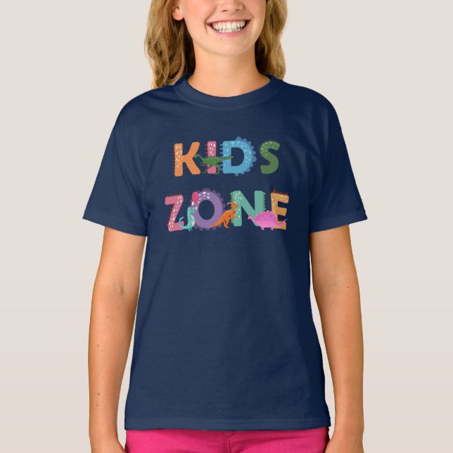 Zona dinosaurs för barn t shirt (Framsida)