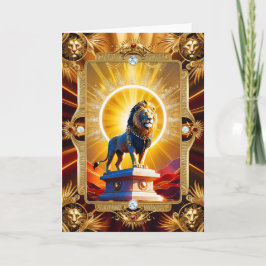 Zonnige Leeuw Wenskaart – Koninklijke Kracht Kort