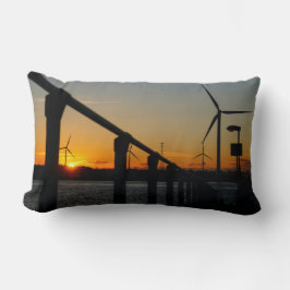 Zonsondergang met windmolen, Rustgevend relaxt. Lumbarkudde