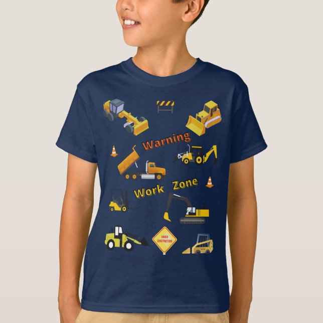 Zont byggvarningsarbete t shirt (Framsida)