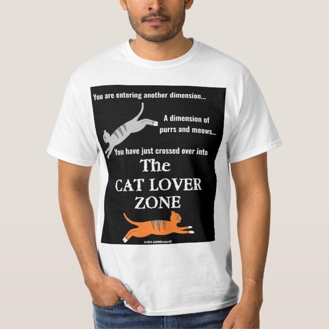 "Zont med katt" Retro Cat Lover T Shirt (Framsida)