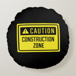 Zont varningsskylt för byggnation rund kudde
