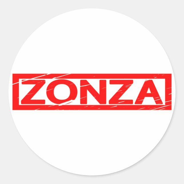 Zonza Frimärke Runt Klistermärke (Framsida)