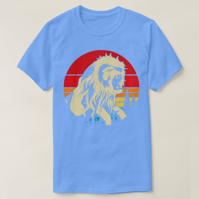 Zoo Animal Afrika Älskare Safari Retro Lejon T Shirt (Design framsida)