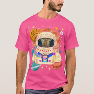 Zoo Animal Afrika Giraffe Space Scientist Rockets T Shirt