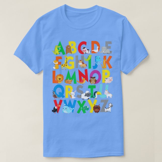 Zoo Animal Alphabet Shirt ABCs Learning for boys g T (Design framsida)