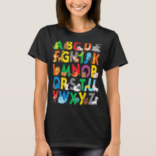 Zoo Animal Alphabet Shirt ABCs Learning for boys. T
