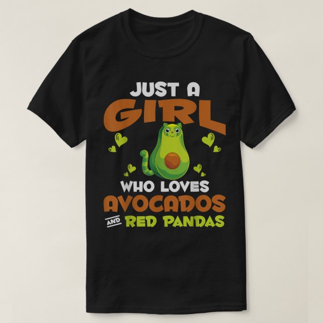Zoo Animal bara en flicka som Kärlek Avocados och  T Shirt (Design framsida)