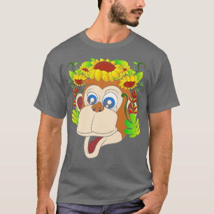 Zoo Animal Flowers Monkey T Shirt
