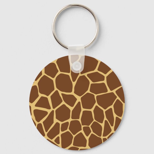 Zoo Animal Gift, Giraffe Skin Print, Safari Animal Nyckelring (Framsida)