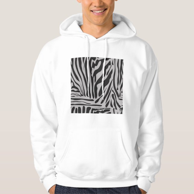 Zoo Animal Gift, Zebra Skin Print, Safari Animal Hoodie (Framsida)