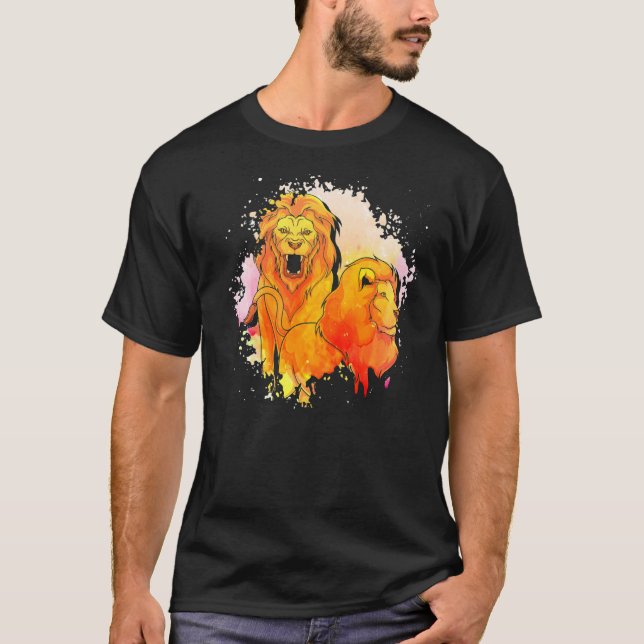 Zoo Animal Lejon Afrika Safari Animal Lejon T Shirt (Framsida)