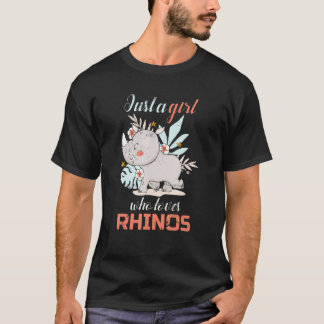 Zoo Animal Lover Girls Women Rhino T Shirt