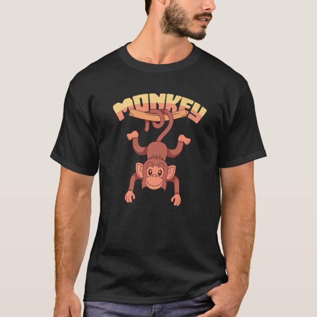 Zoo Animal Monkey Chimpanzee Cute Monkey T Shirt (Framsida)