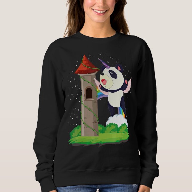 Zoo Animal Rainbow Pandacorn Magic Fairytale Uni T Shirt (Framsida)
