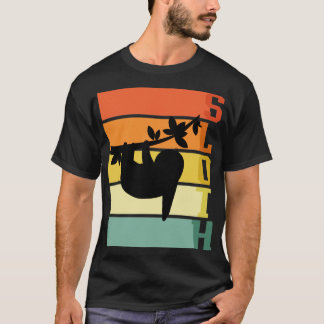 Zoo Animal Retro Hanging Sloth T Shirt