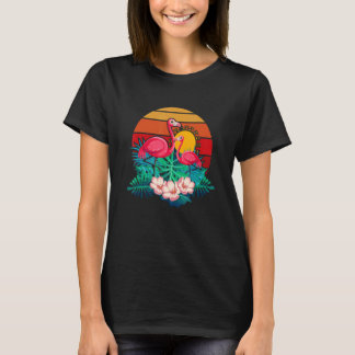 Zoo Animal Tropic Summer Sunrise Flamingo Vintage T Shirt