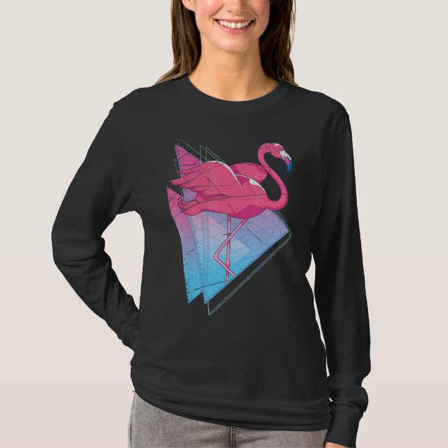 Zoo Animal Tropical Bird 80s Vaporwave Aesthetic F T Shirt (Framsida)