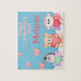 Zoo Animal Valentine's Day Custom Kid Puzzle Pussel