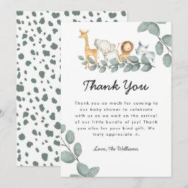 Zoo Animals Baby Shower Gender Neutral Tack Kort