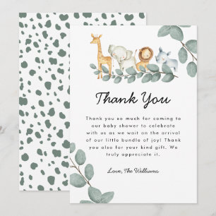 Zoo Animals Baby Shower Gender Neutral Tack Kort
